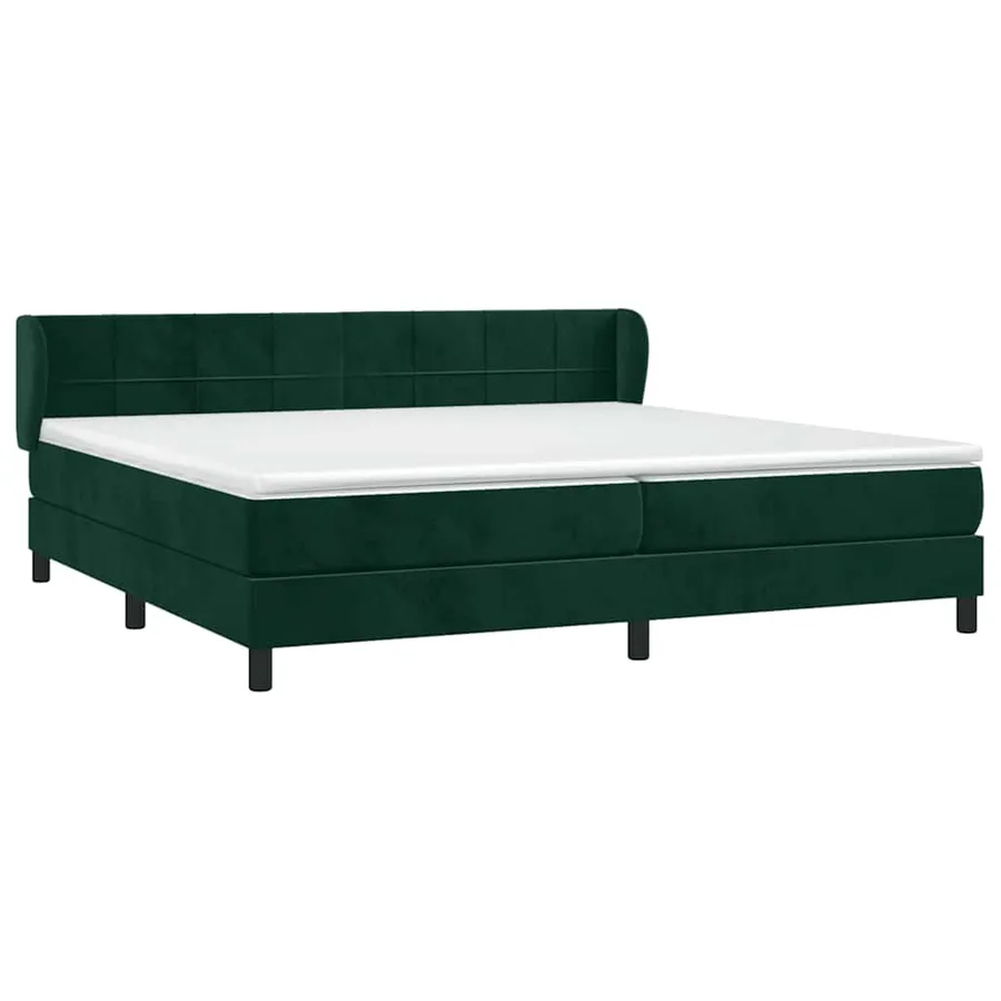 Sommier à lattes de lit et matelas Vert foncé 200x200cm Velours - 3