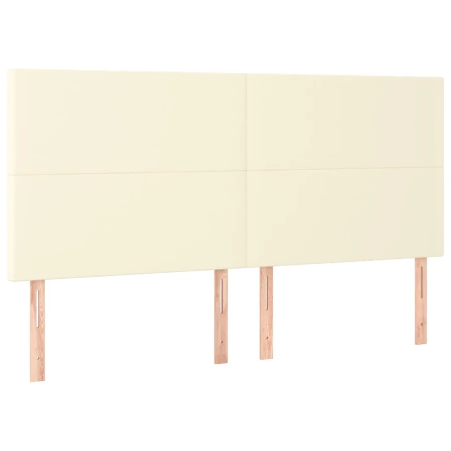 Tête de lit Crème 160x5x118/128 cm Similicuir - 2