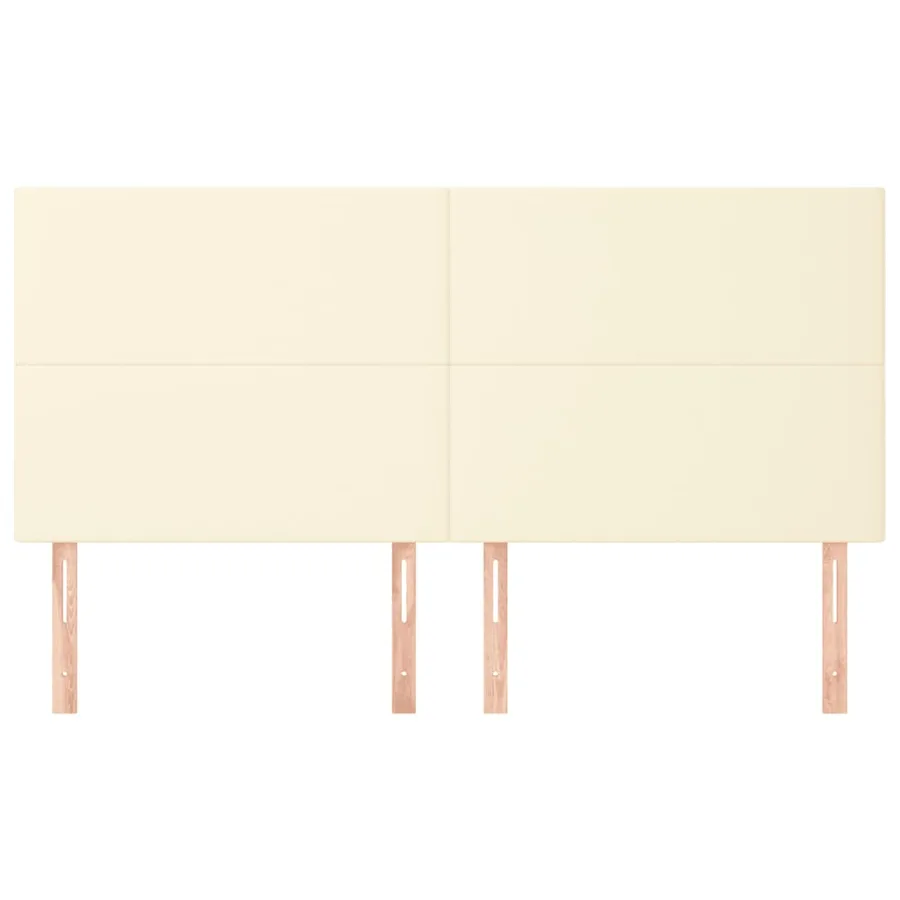 Tête de lit Crème 160x5x118/128 cm Similicuir - 3
