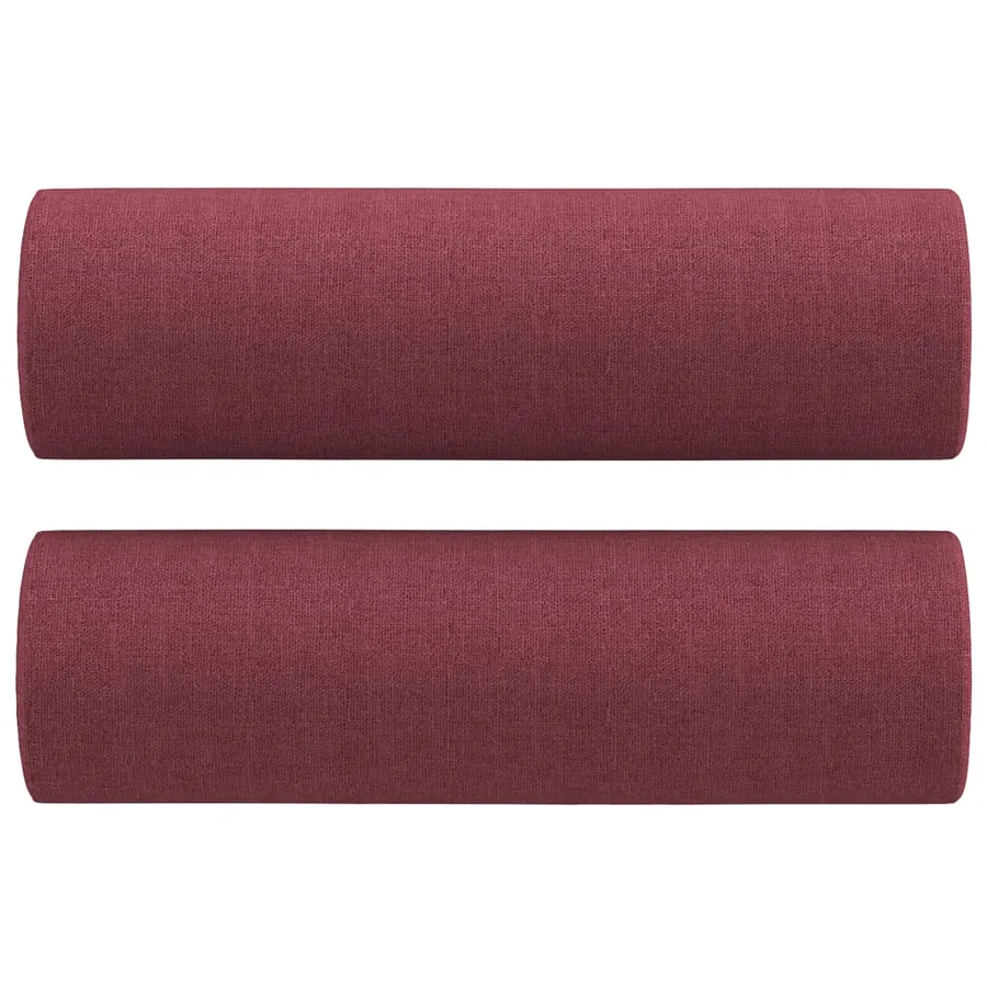 Ensemble de canapés 2 pcs avec coussins rouge bordeaux tissu - 5