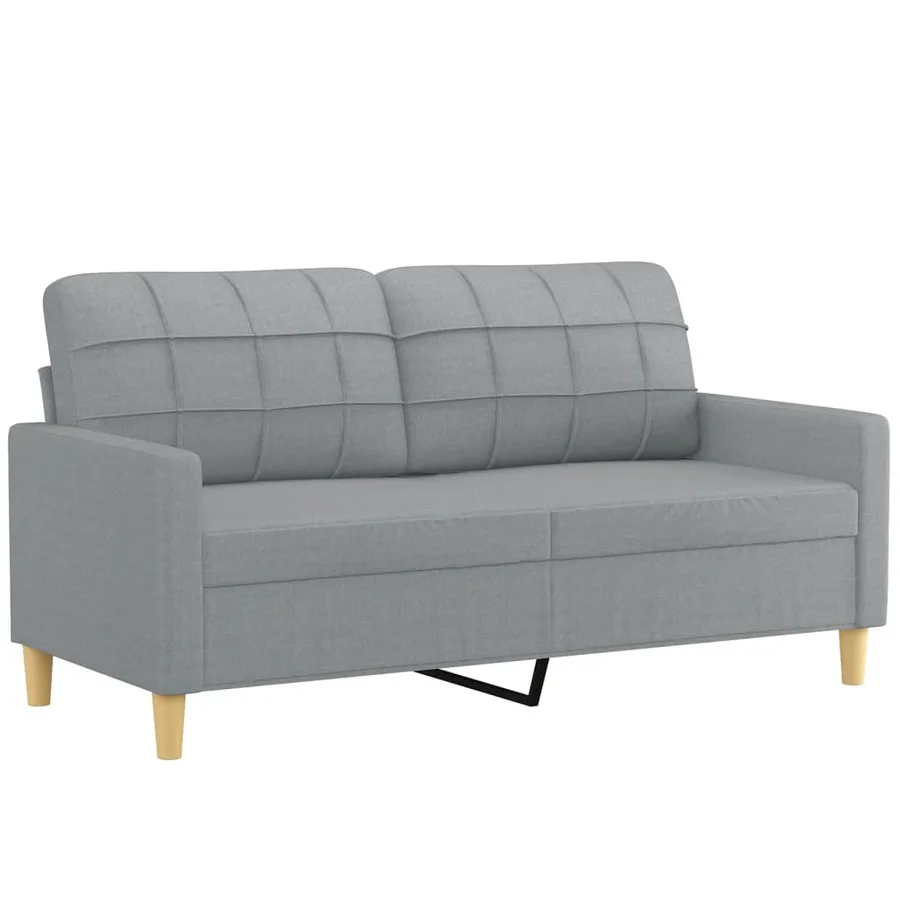 Ensemble de canapés 3 pcs coussins gris clair tissu - 4