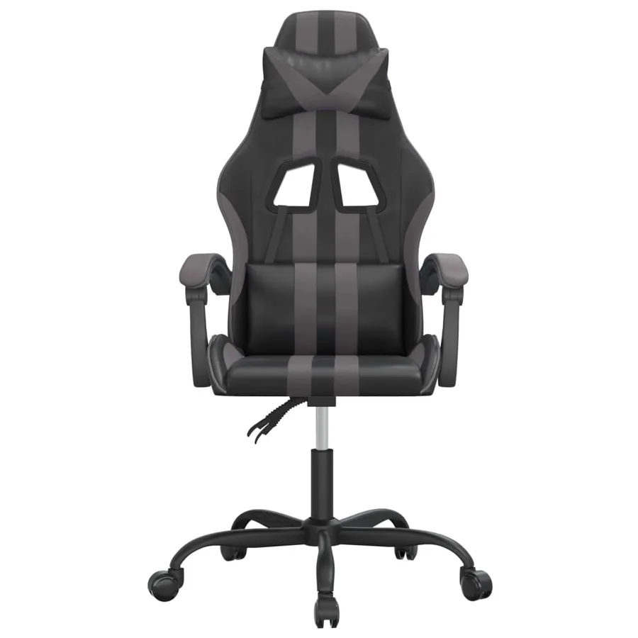 Chaise de jeu pivotante Noir et gris Similicuir - 3