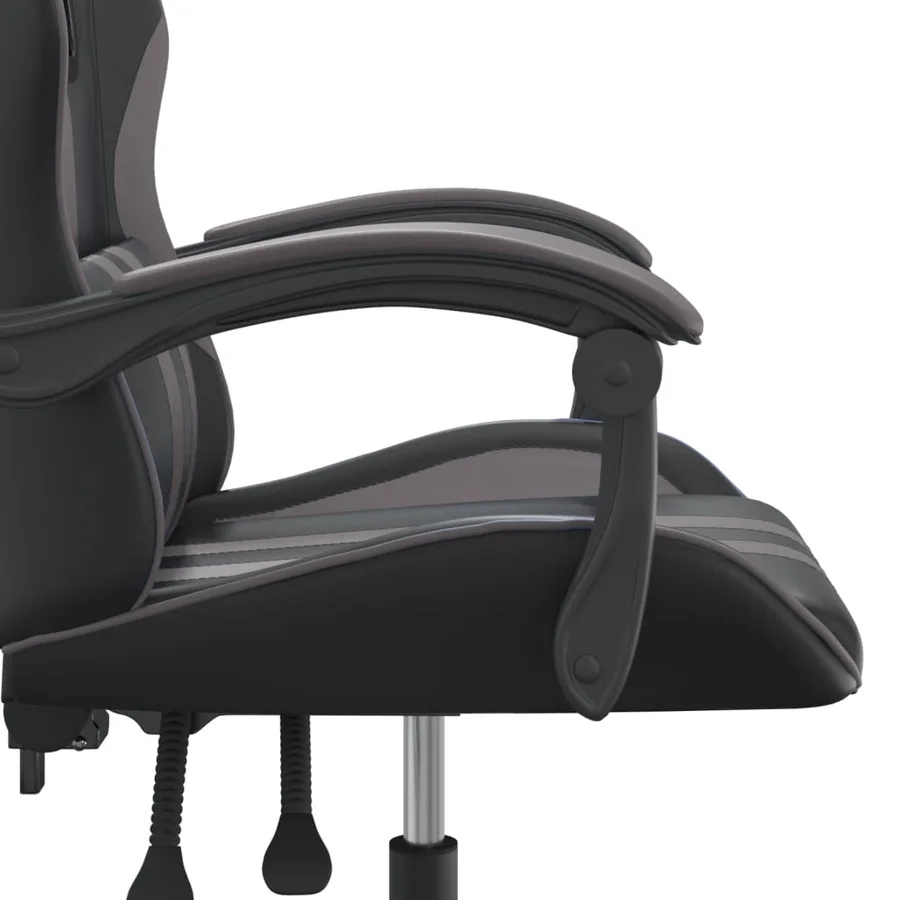 Chaise de jeu pivotante Noir et gris Similicuir - 7