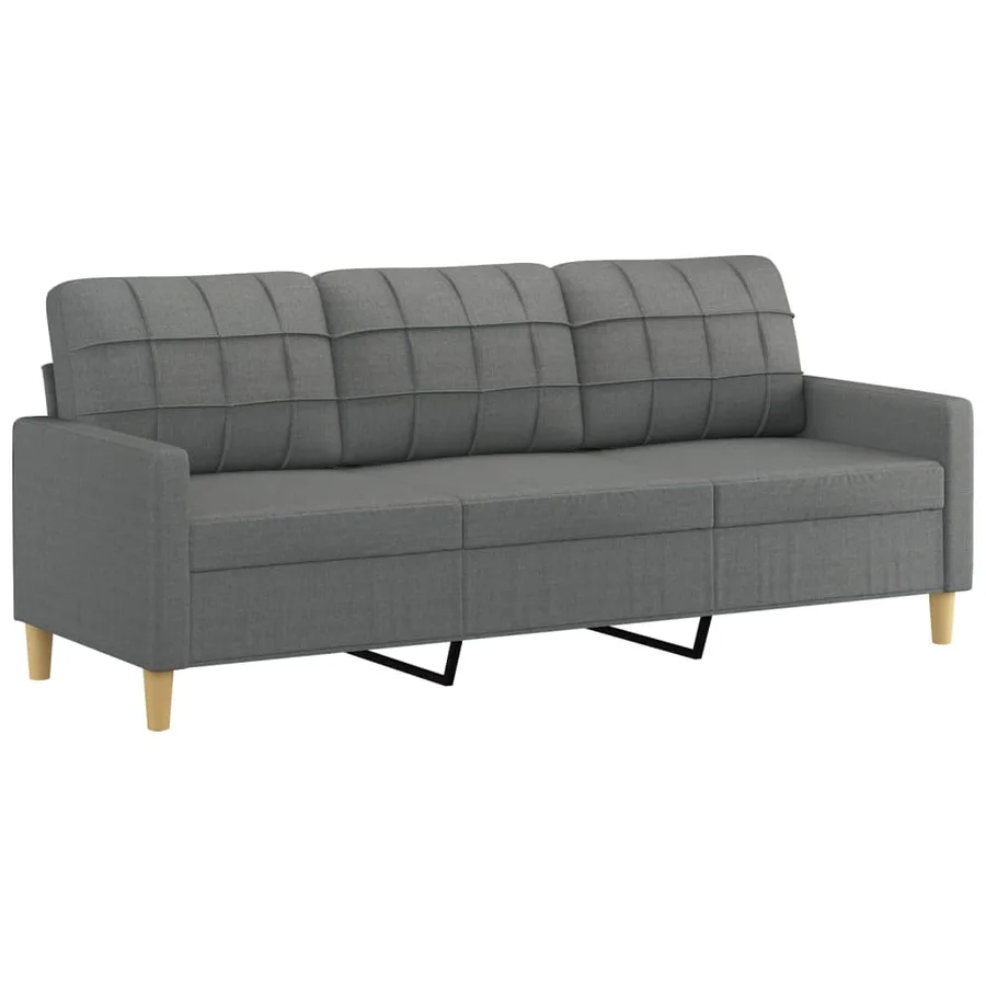 Ensemble de canapés 2 pcs coussins gris foncé tissu - 4