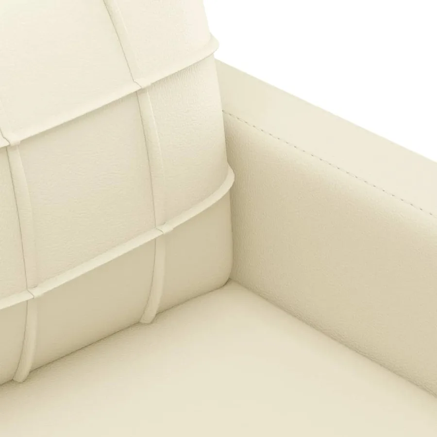 Ensemble de canapés 3 pcs avec coussins crème similicuir - 8