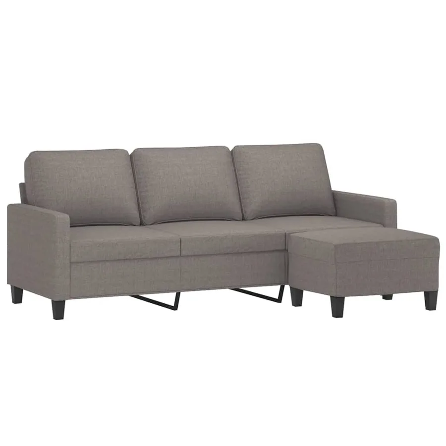 Canapé à 3 places avec repose-pieds Taupe 180 cm Tissu - 3