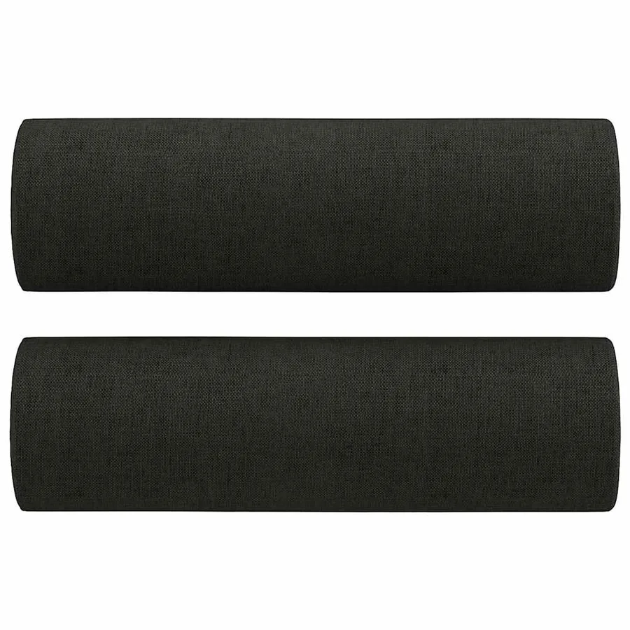 Canapé 2 places avec oreillers décoratifs noir 140 cm tissu - 5