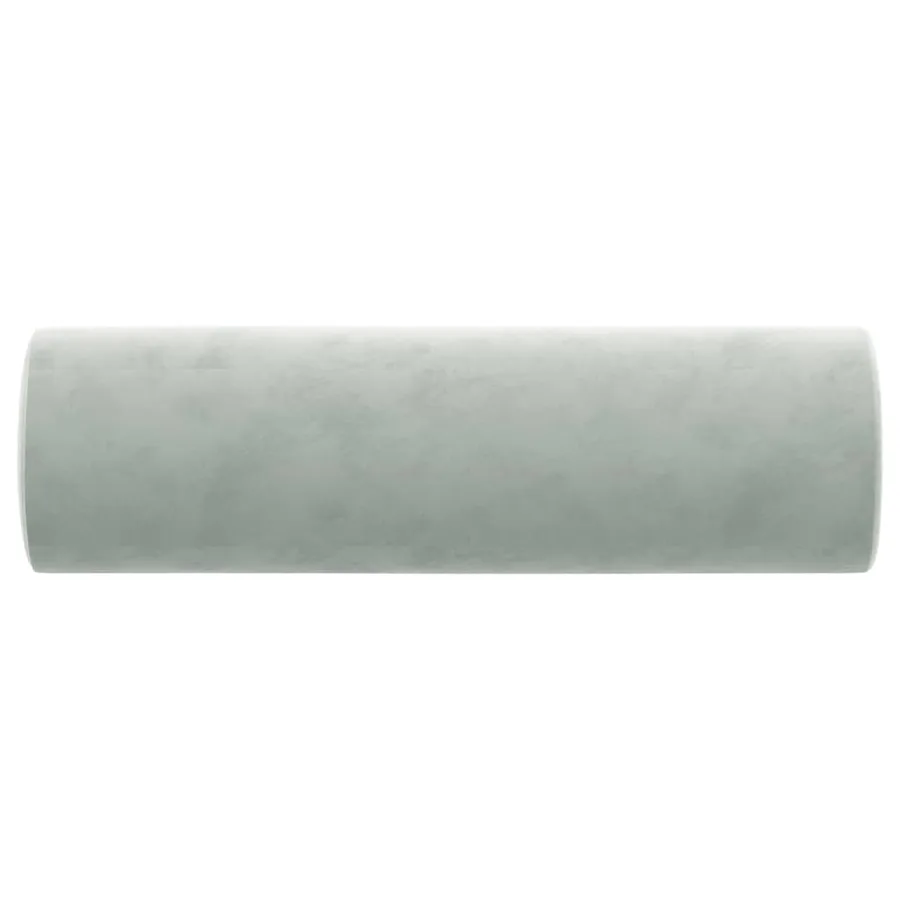 Coussins décoratifs lot de 2 Gris clair Ø15x50 cm Velours - 4