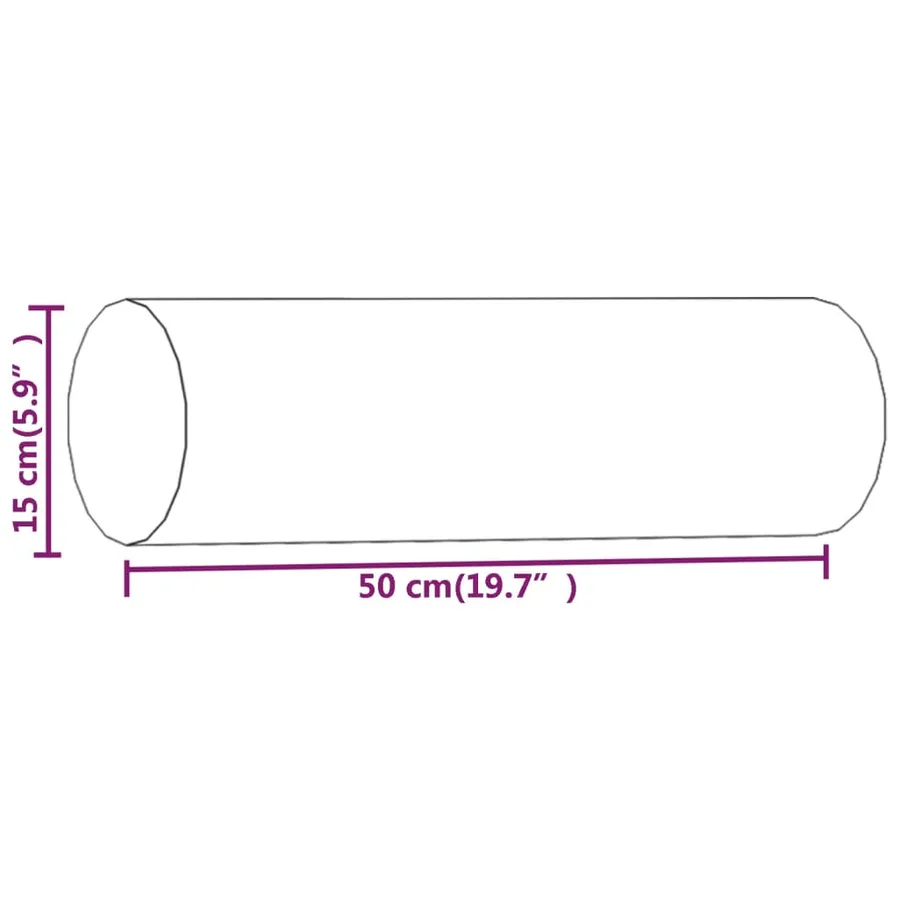 Coussins décoratifs lot de 2 Gris clair Ø15x50 cm Velours - 7
