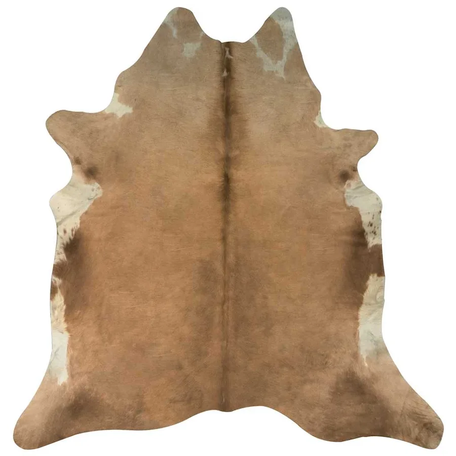 Tapis en peau de vache véritable marron et blanc 180x220 cm - 5