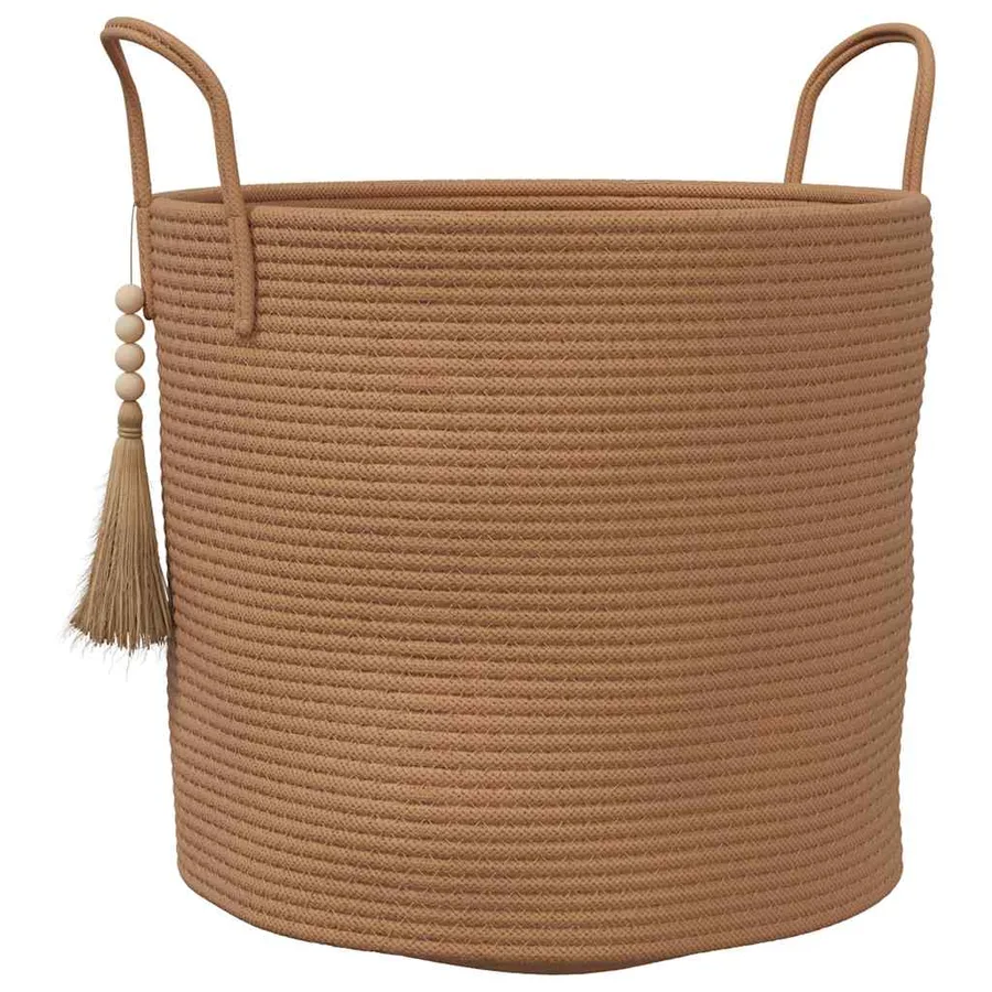 Panier de rangement marron Ø40x35 cm coton - 2