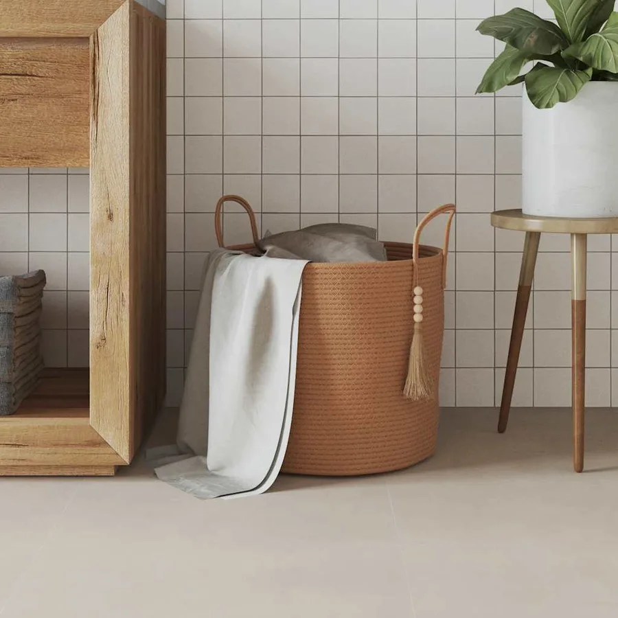 Panier de rangement marron Ø40x35 cm coton - 3