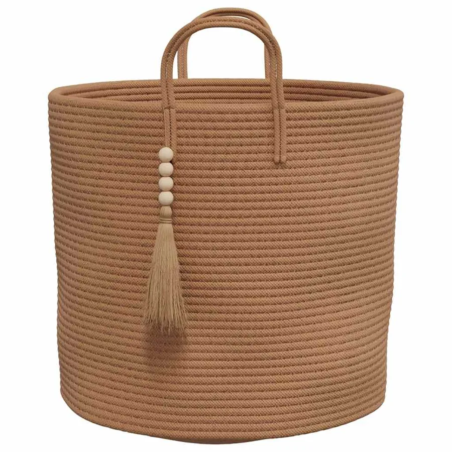 Panier de rangement marron Ø40x35 cm coton - 5