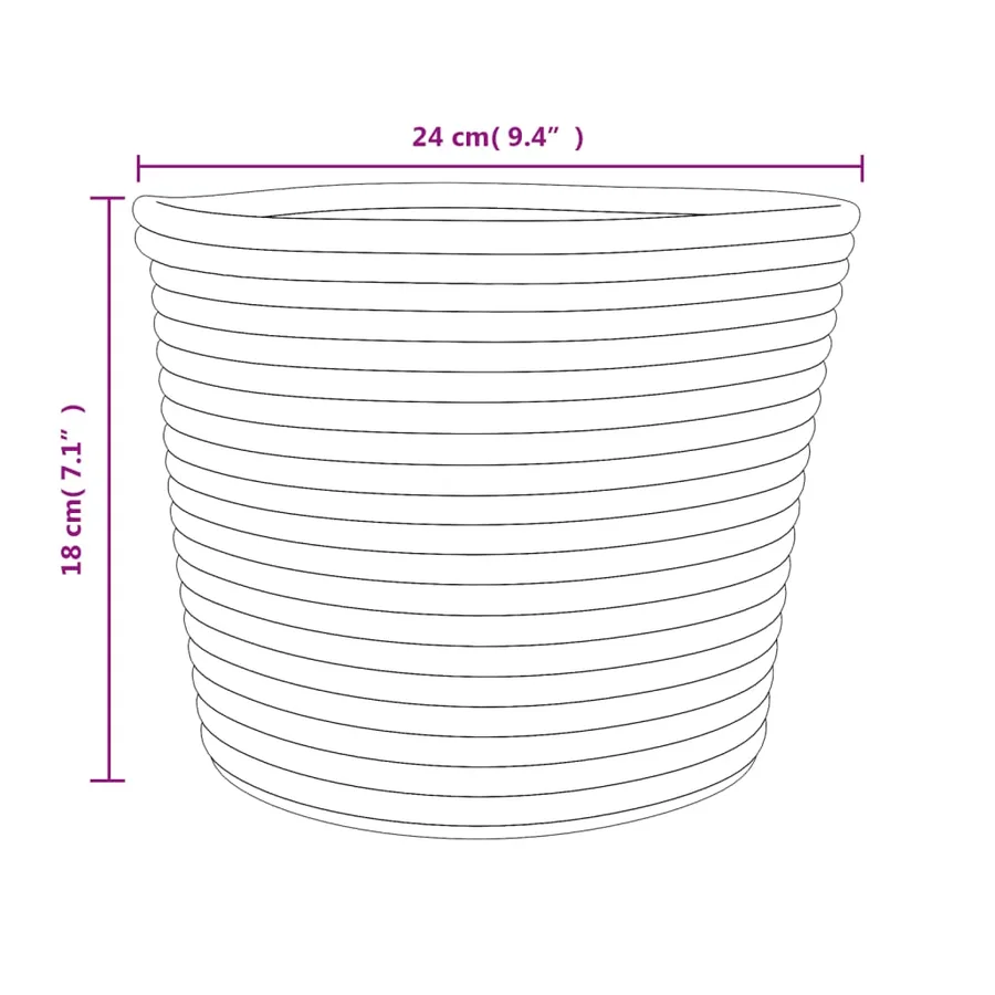Paniers de rangement 2 pcs marron et blanc Ø24x18 cm coton - 10
