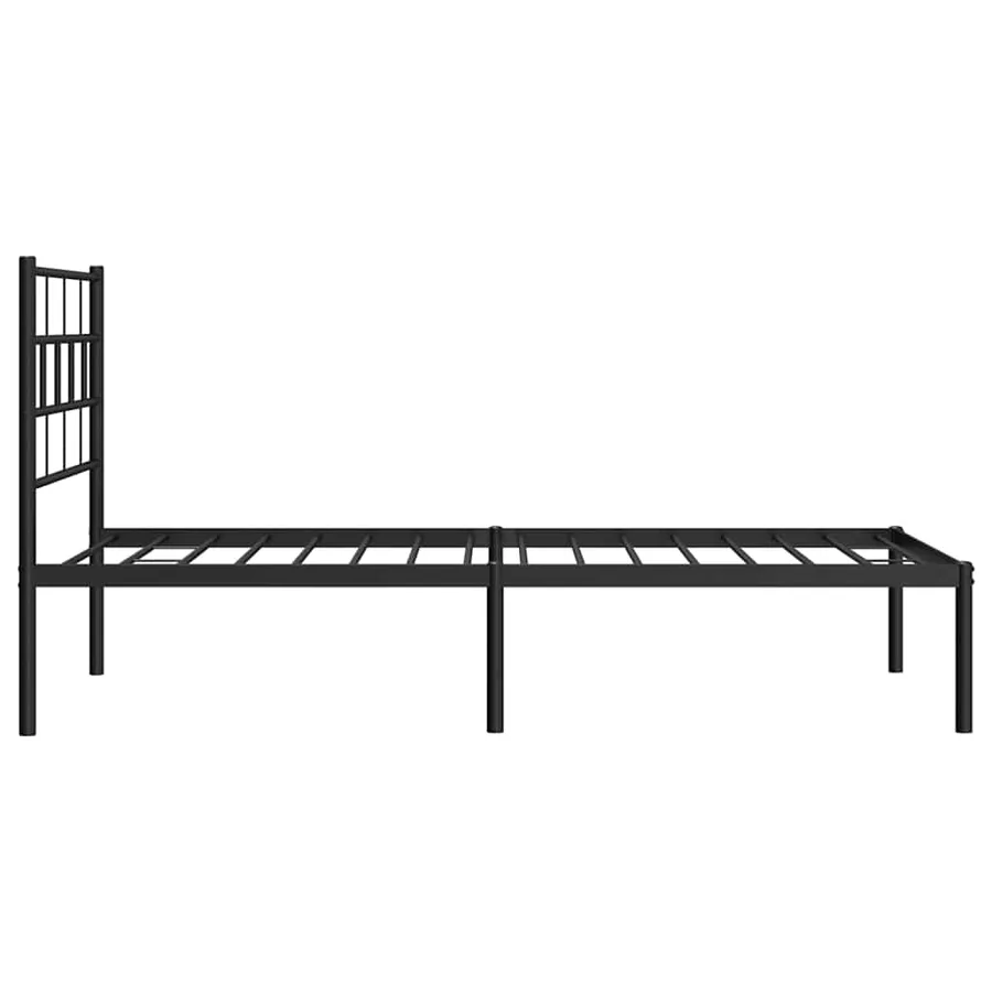 Cadre de lit métal sans matelas avec tête de lit noir 100x190cm - 7