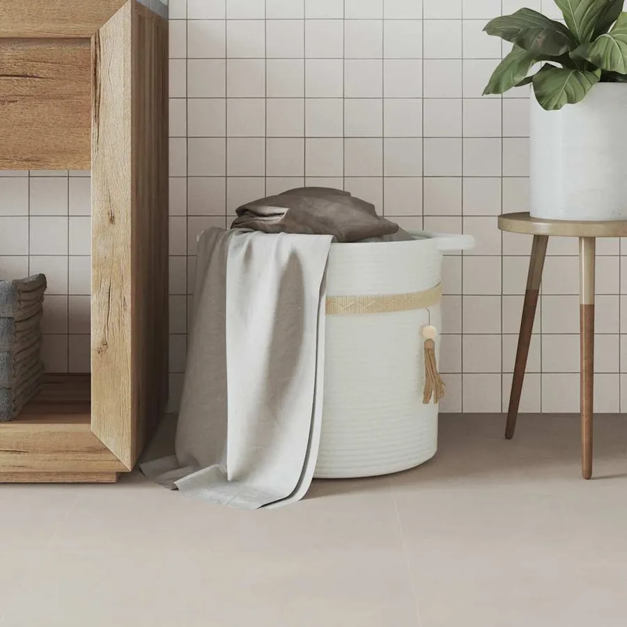 Panier de rangement blanc Ø38x36 cm coton - 3
