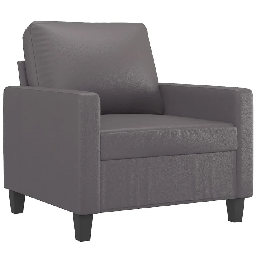 Fauteuil Gris 60 cm Similicuir - 2
