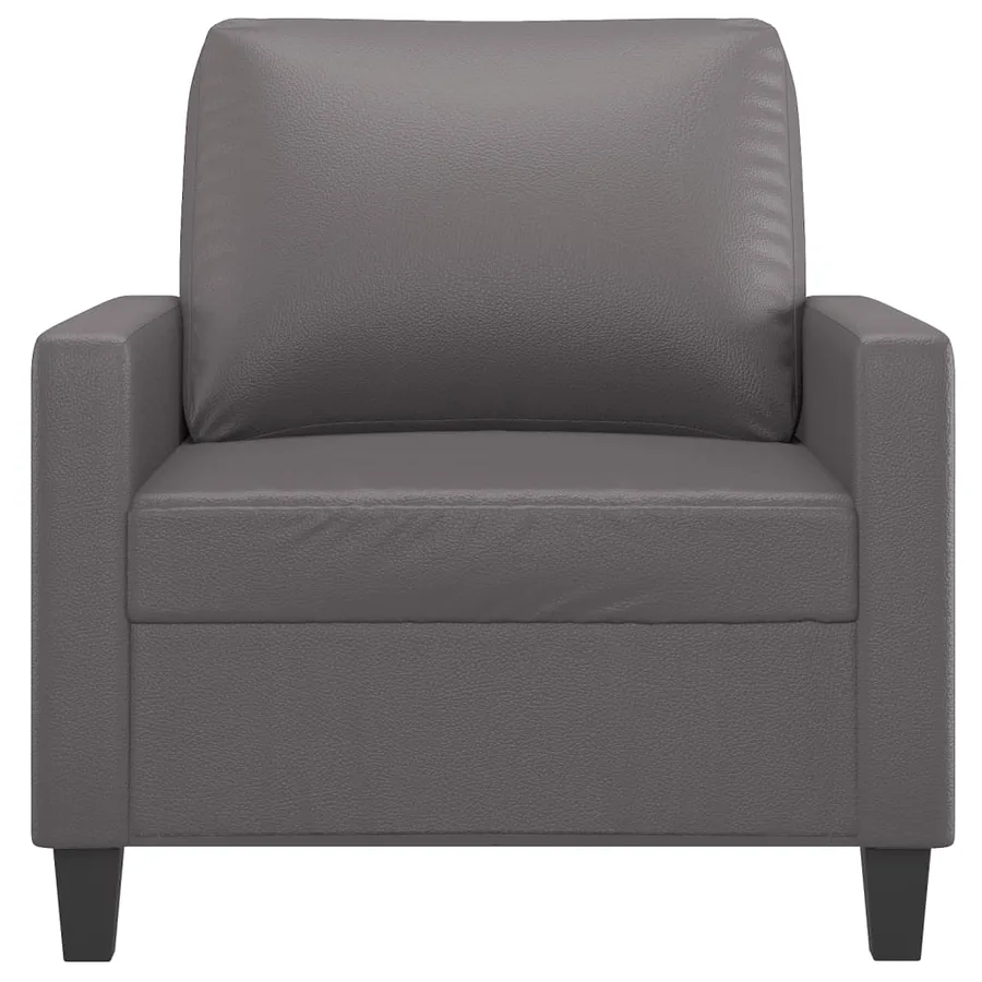 Fauteuil Gris 60 cm Similicuir - 3