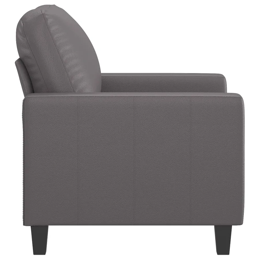 Fauteuil Gris 60 cm Similicuir - 4