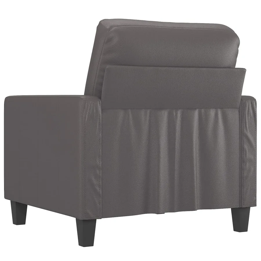 Fauteuil Gris 60 cm Similicuir - 5