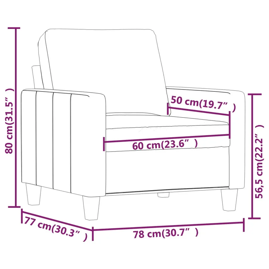 Fauteuil Gris 60 cm Similicuir - 8