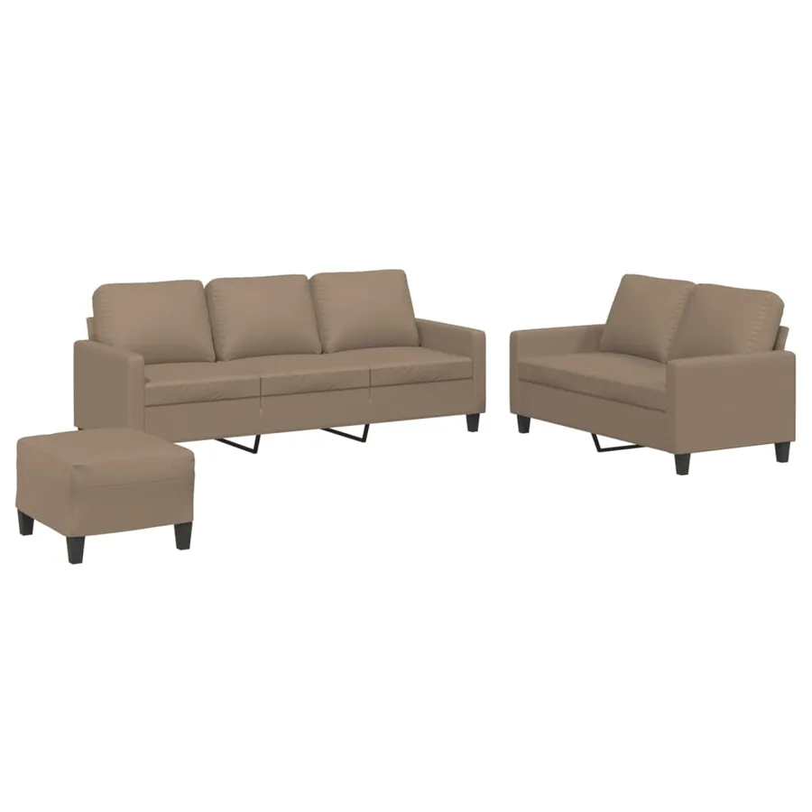 Ensemble de canapés 3 pcs avec coussins Cappuccino Similicuir - 2