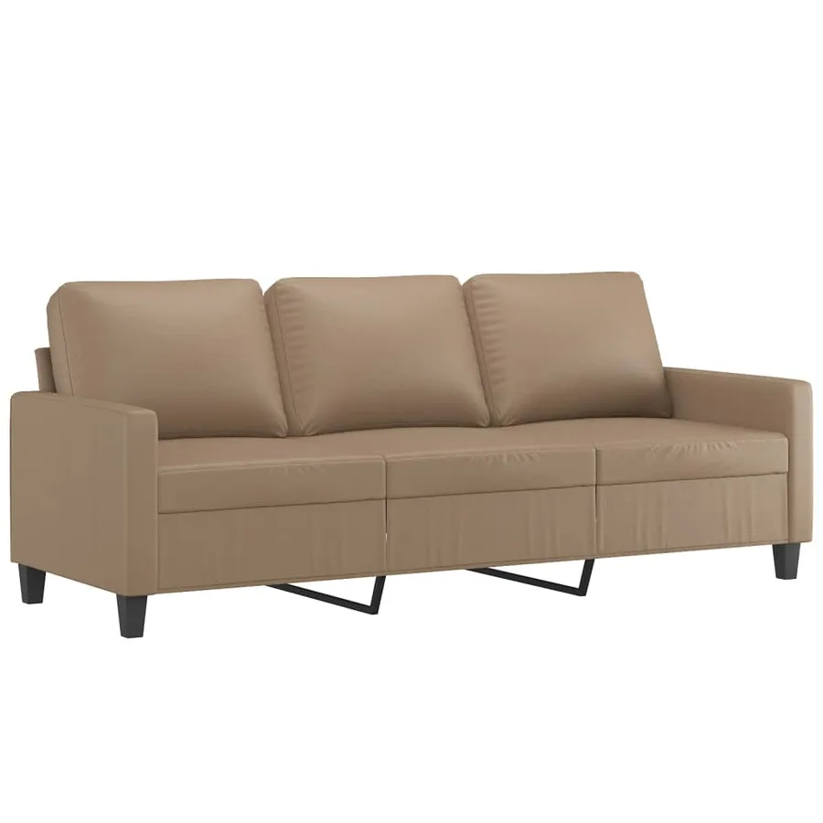Ensemble de canapés 3 pcs avec coussins Cappuccino Similicuir - 4