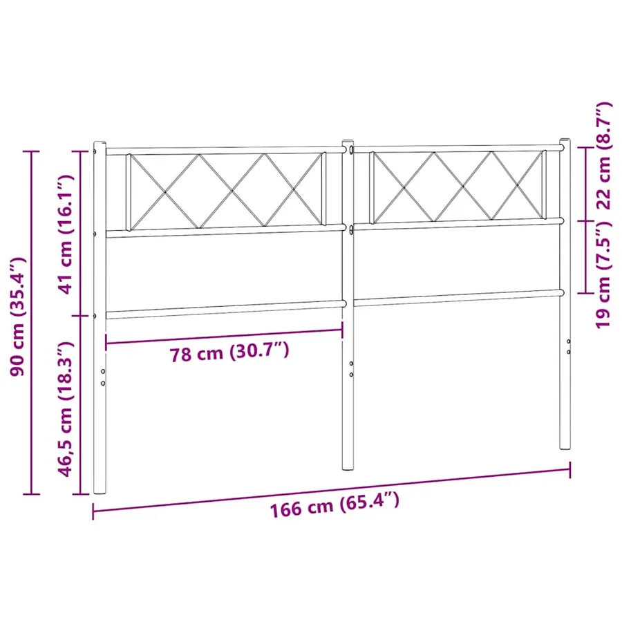 Tête de lit de remplacement métal noir 160 cm - 7