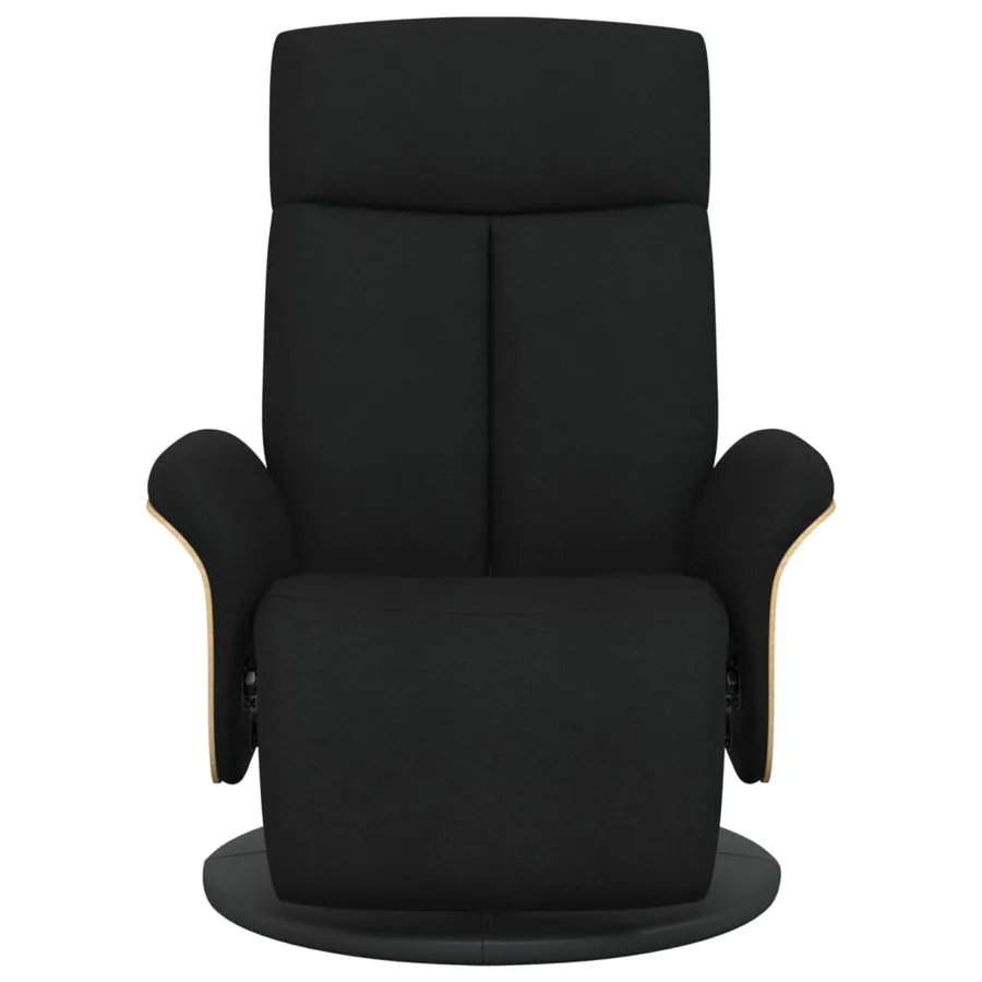 Fauteuil inclinable avec repose-pieds noir tissu - 3