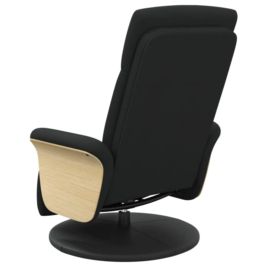 Fauteuil inclinable avec repose-pieds noir tissu - 5