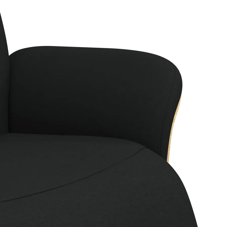 Fauteuil inclinable avec repose-pieds noir tissu - 6
