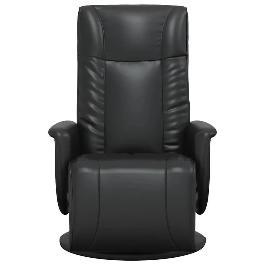 Fauteuil inclinable avec repose-pieds noir similicuir - 3