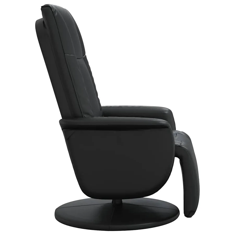 Fauteuil inclinable avec repose-pieds noir similicuir - 4
