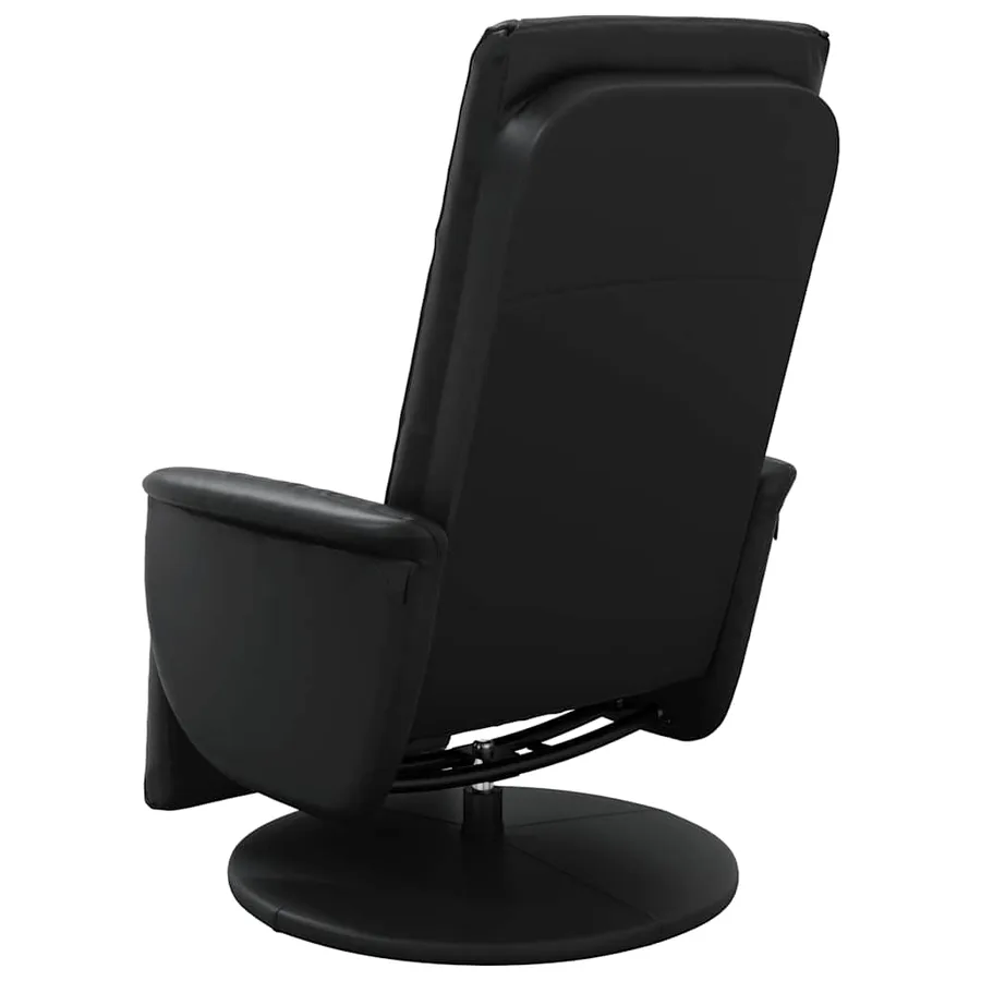 Fauteuil inclinable avec repose-pieds noir similicuir - 5