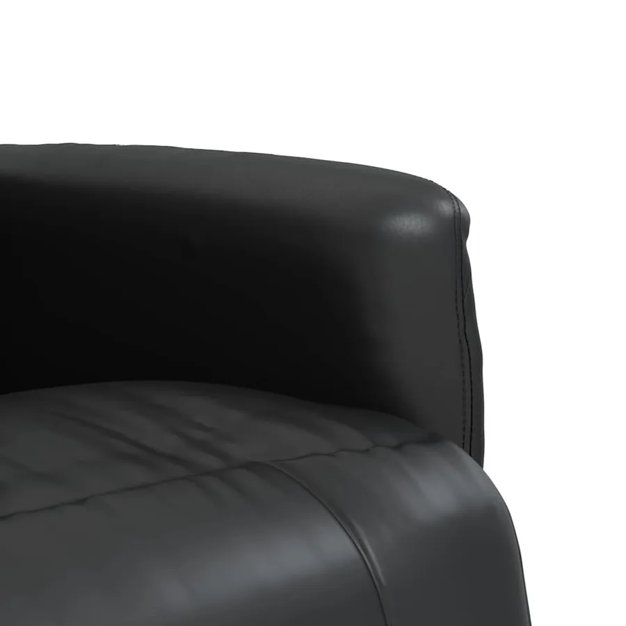 Fauteuil inclinable avec repose-pieds noir similicuir - 7