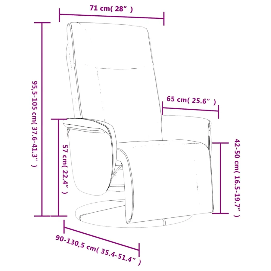 Fauteuil inclinable avec repose-pieds noir similicuir - 9