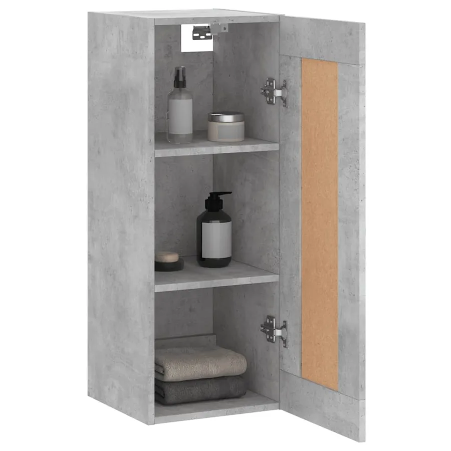 Armoire murale gris béton 34,5x34x90 cm bois d'ingénierie - 4