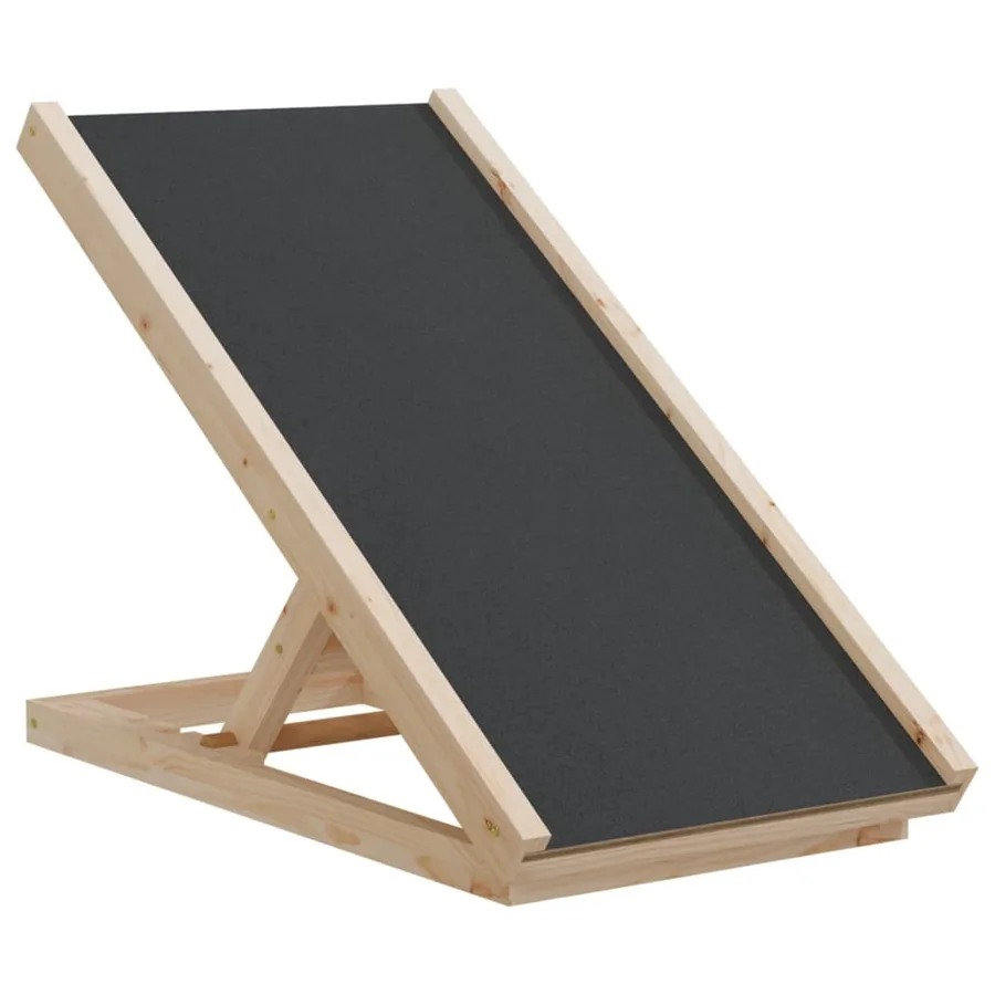 Rampe pour chiens gris 70x35 cm bois de sapin solide - 2