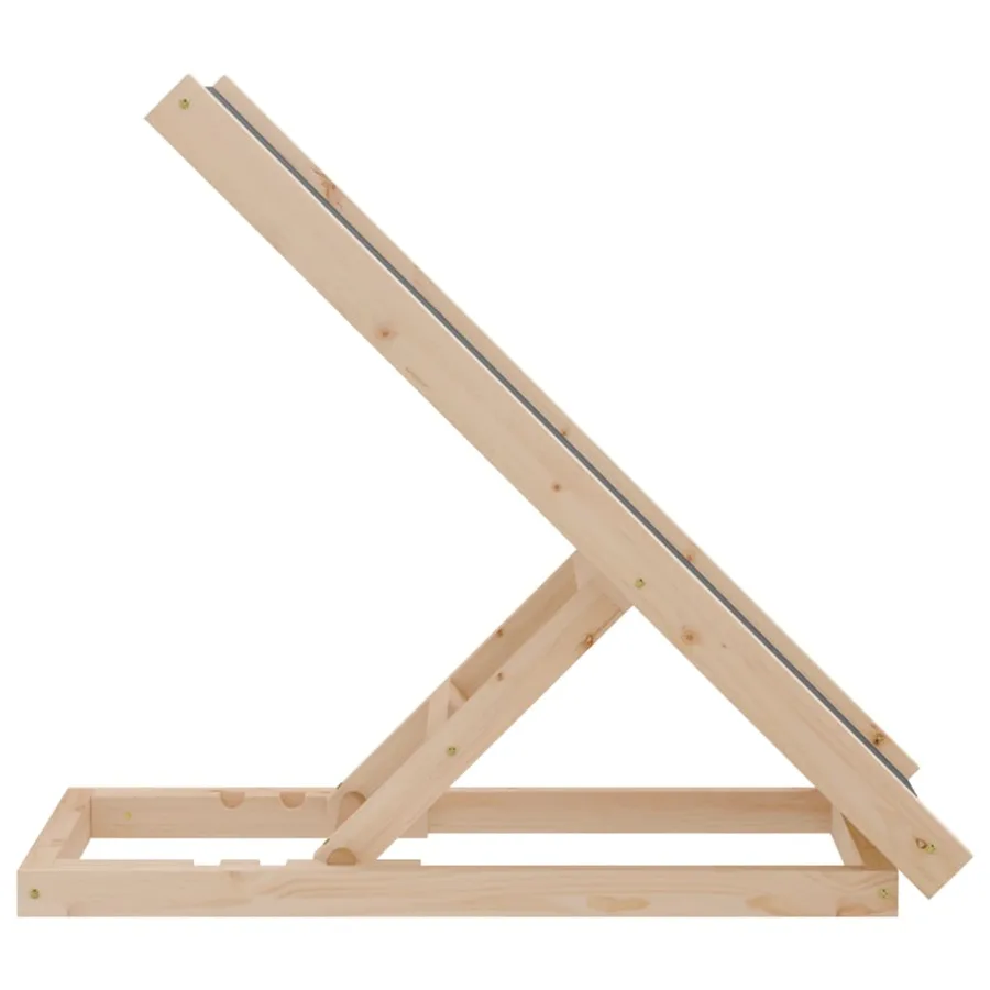 Rampe pour chiens gris 70x35 cm bois de sapin solide - 6
