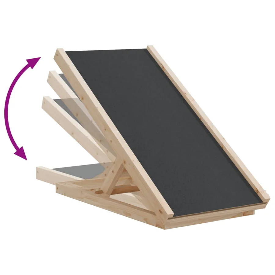 Rampe pour chiens gris 70x35 cm bois de sapin solide - 7