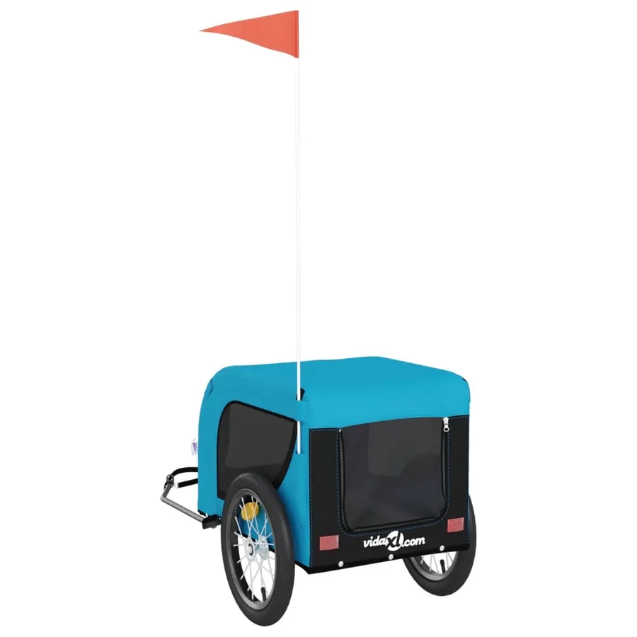 Remorque de vélo pour animaux de compagnie bleu et noir - 5