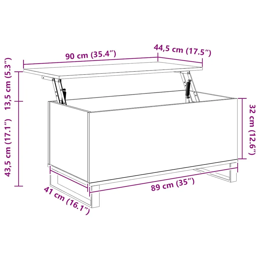 Table basse Chêne marron 90x44,5x45 cm Bois d'ingénierie - 11