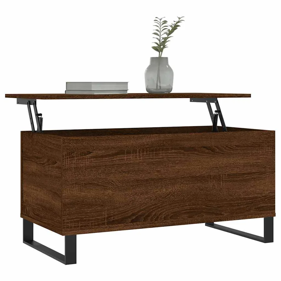 Table basse Chêne marron 90x44,5x45 cm Bois d'ingénierie - 3