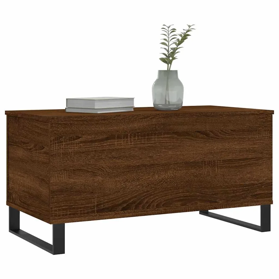 Table basse Chêne marron 90x44,5x45 cm Bois d'ingénierie - 4