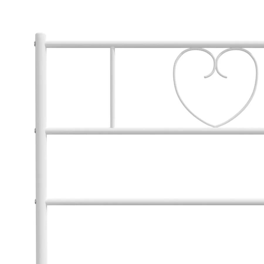 Cadre de lit métal sans matelas avec pied de lit blanc 90x190cm - 8