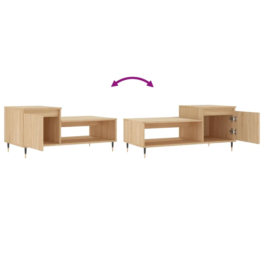 Table basse Chêne sonoma 100x50x45 cm Bois d'ingénierie - 9