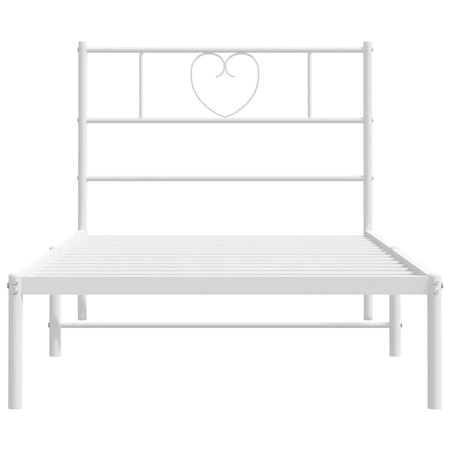 Cadre de lit métal sans matelas avec tête de lit blanc 80x200cm - 4