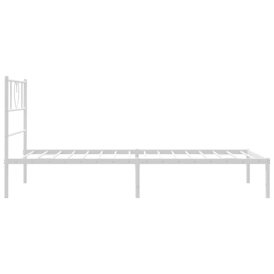 Cadre de lit métal sans matelas avec tête de lit blanc 80x200cm - 6