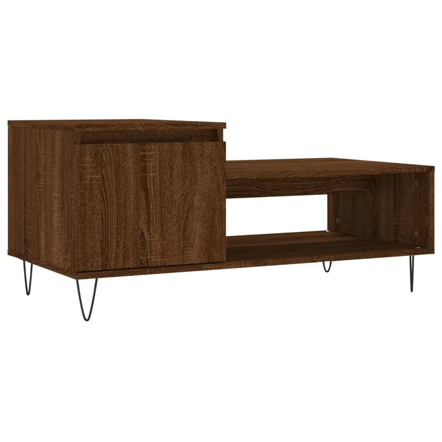 Table basse Chêne marron 100x50x45 cm Bois d'ingénierie - 2