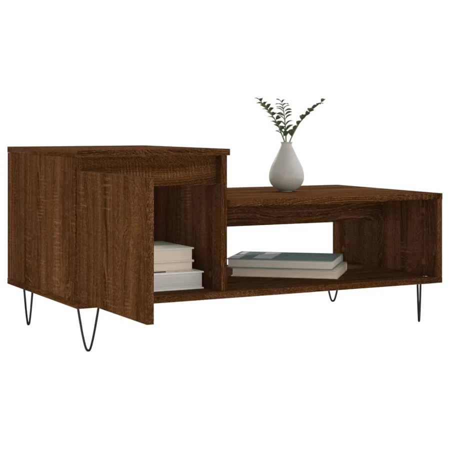 Table basse Chêne marron 100x50x45 cm Bois d'ingénierie - 4